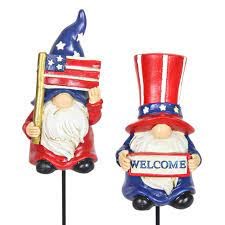 Patriotic Gnome Yard Stakes 2pk